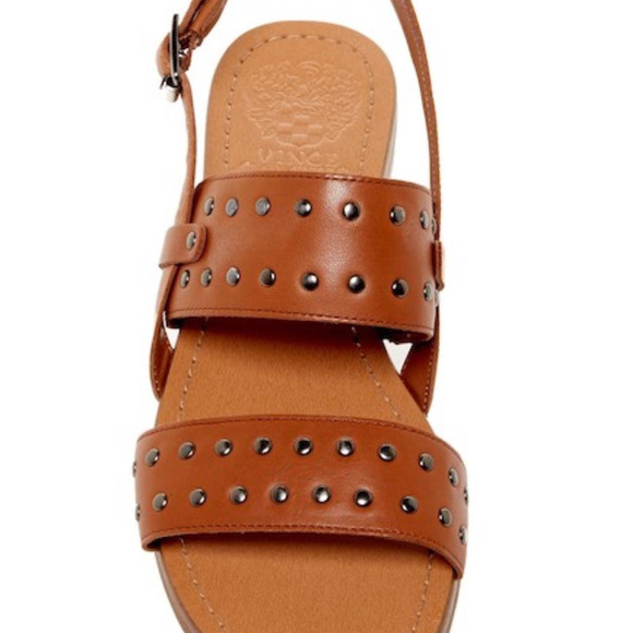 SOLD Vince Camuto Rickita Tan Stud Leather Sandal - Picture 3 of 8